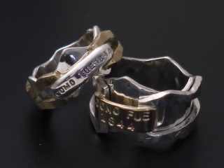 結婚指輪18kとプラチナ、シルバー