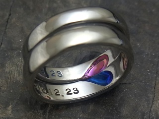チタンハート柄結婚指輪
