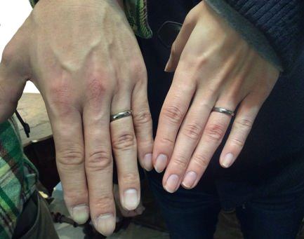 結婚指輪を着けた指